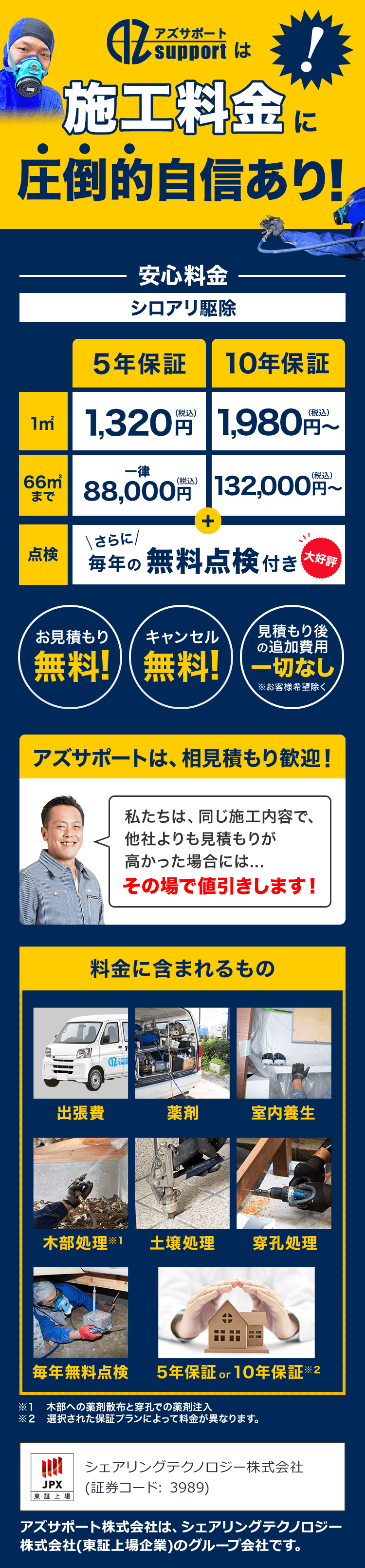 施行料金に圧倒的自信あり！