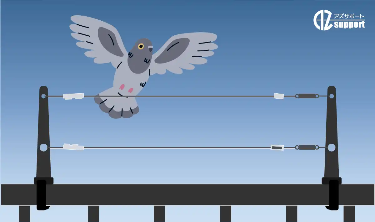 鳩よけテグスの設置例
