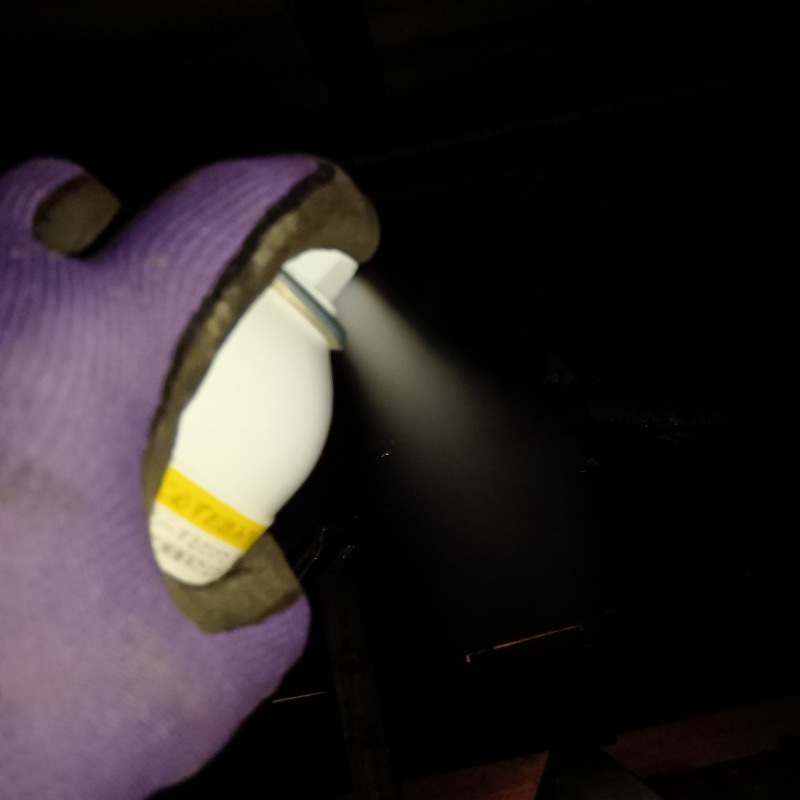 屋根裏に忌避スプレーを散布