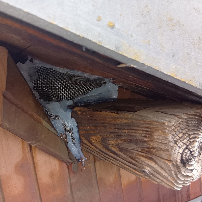 屋根と梁のすき間を封鎖