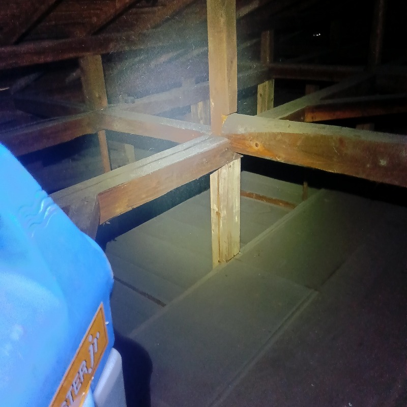 噴霧器で屋根裏に薬剤を散布