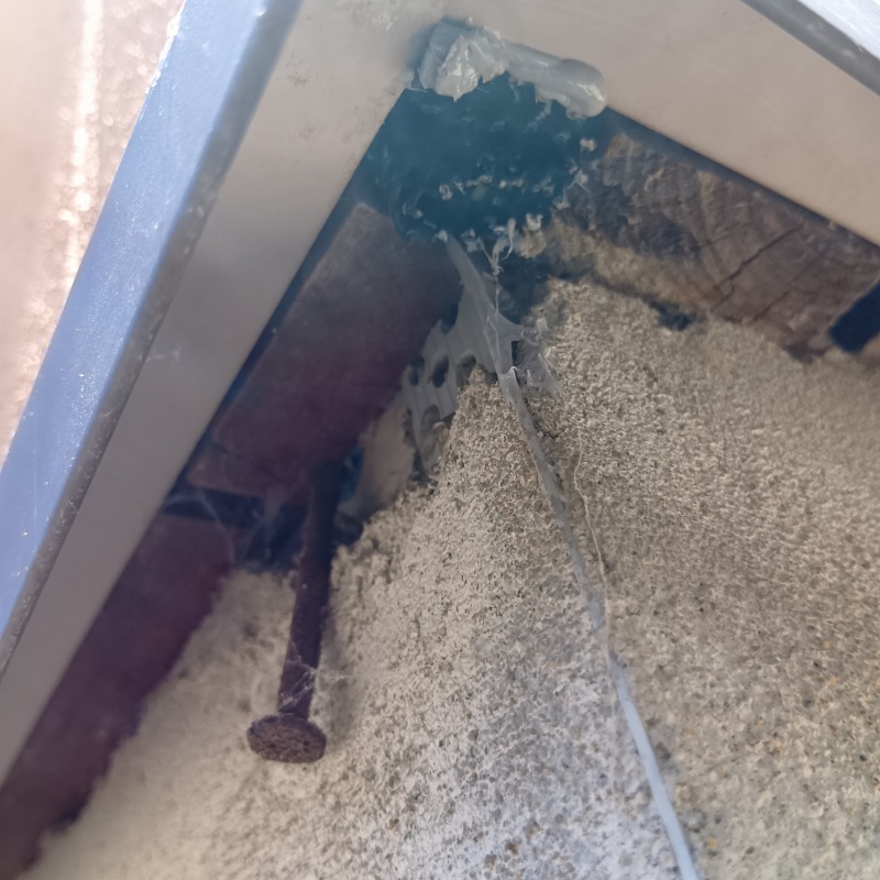 基礎部分のすき間を封鎖した様子