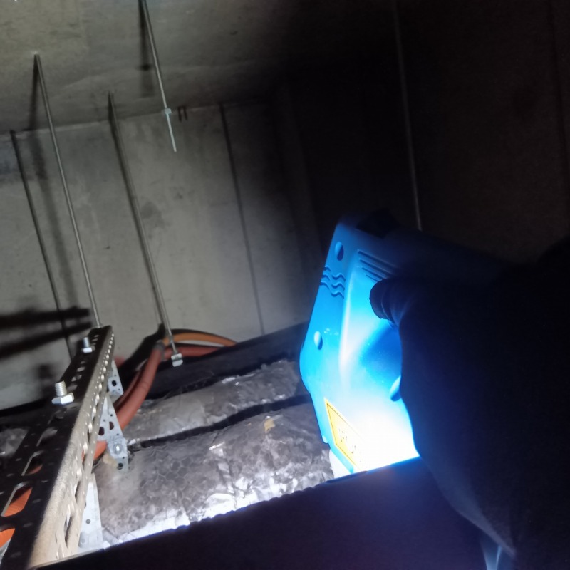 除菌・殺虫剤を散布する様子