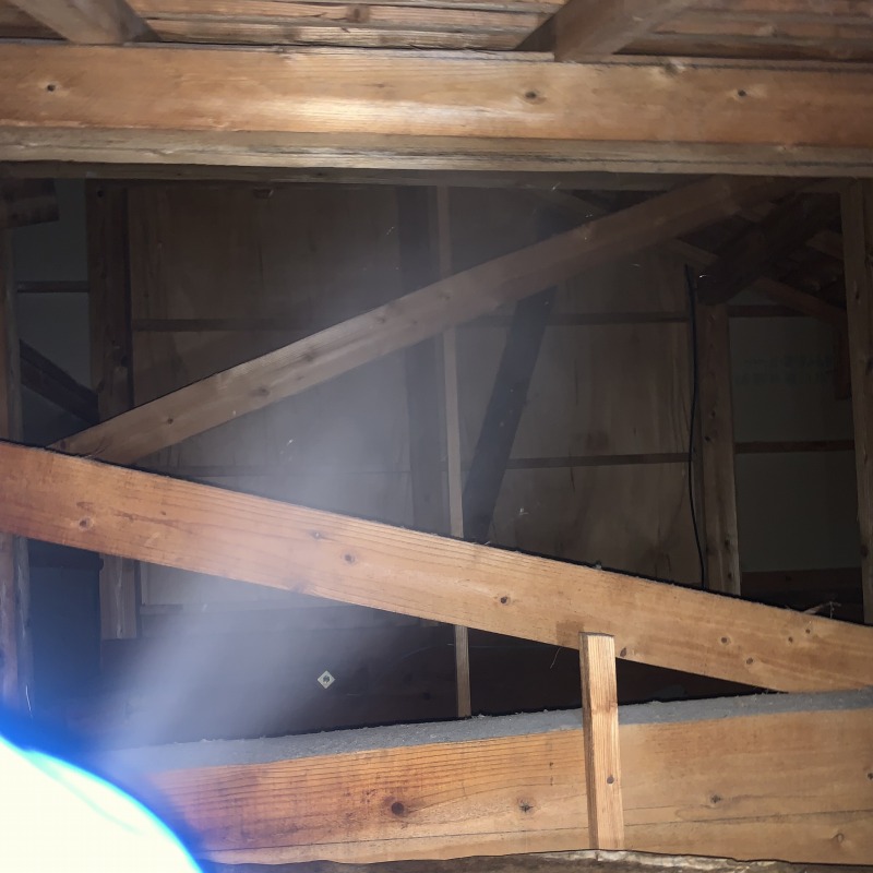 屋根裏に除菌・殺虫剤を散布