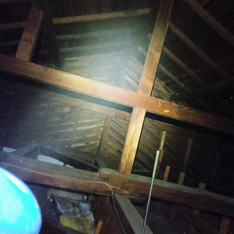 屋根裏に除菌・殺虫剤を散布