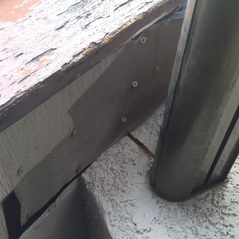 軒のすき間をふさいだ様子