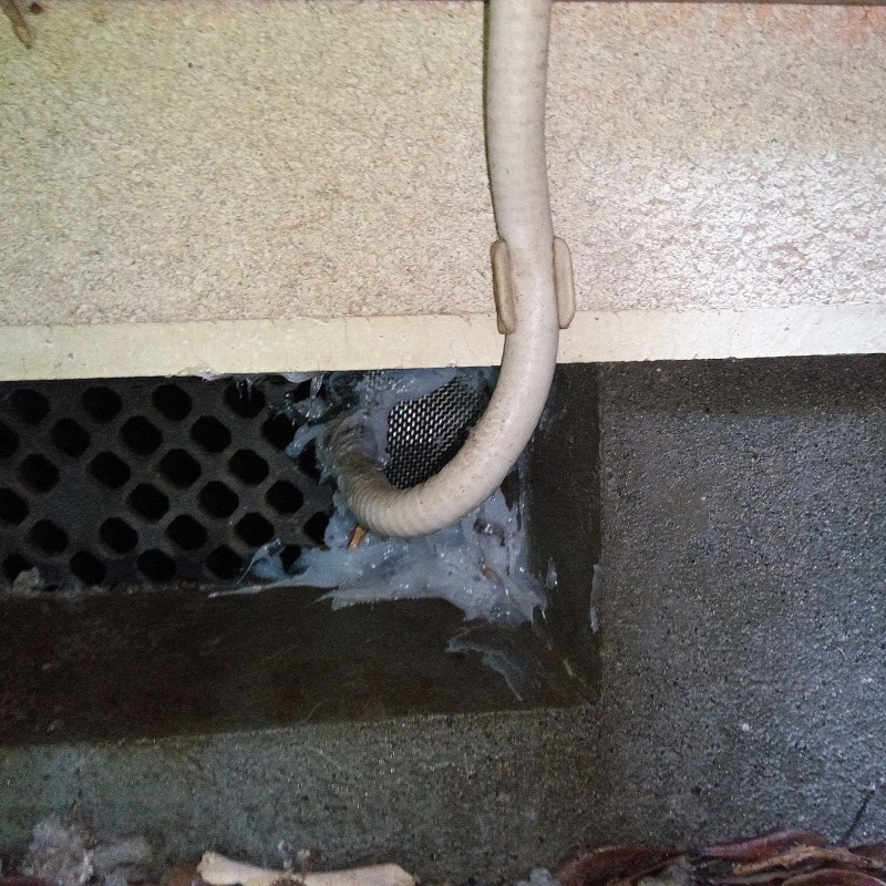 床下換気口のすき間を封鎖