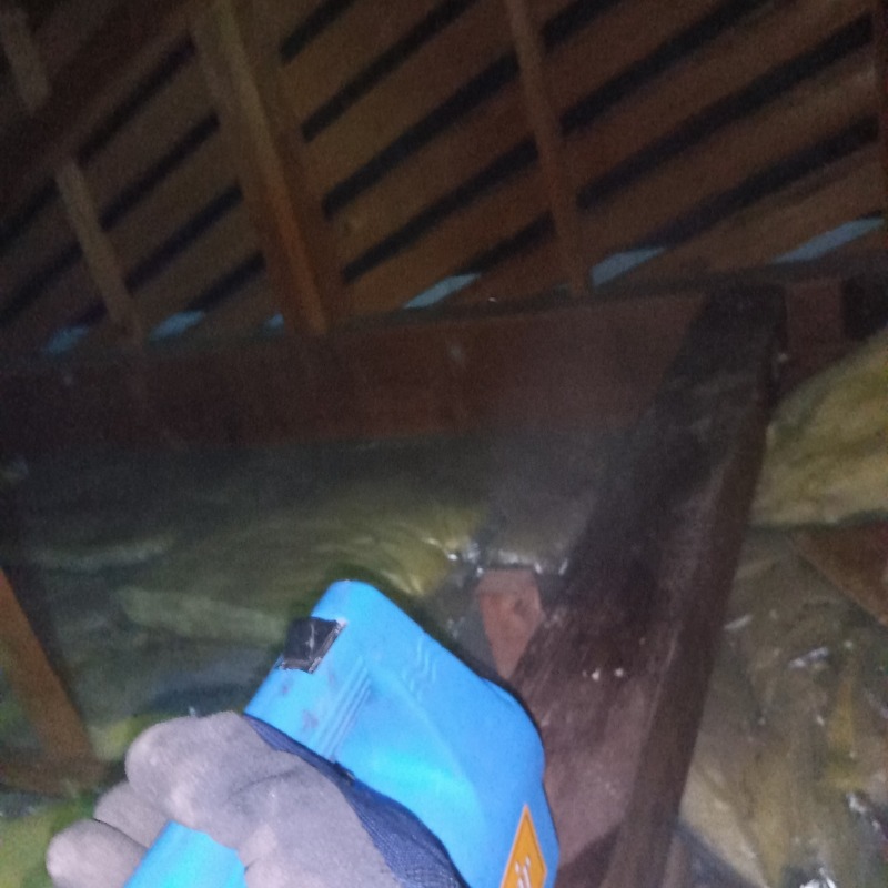 屋根裏に除菌・消臭剤を散布