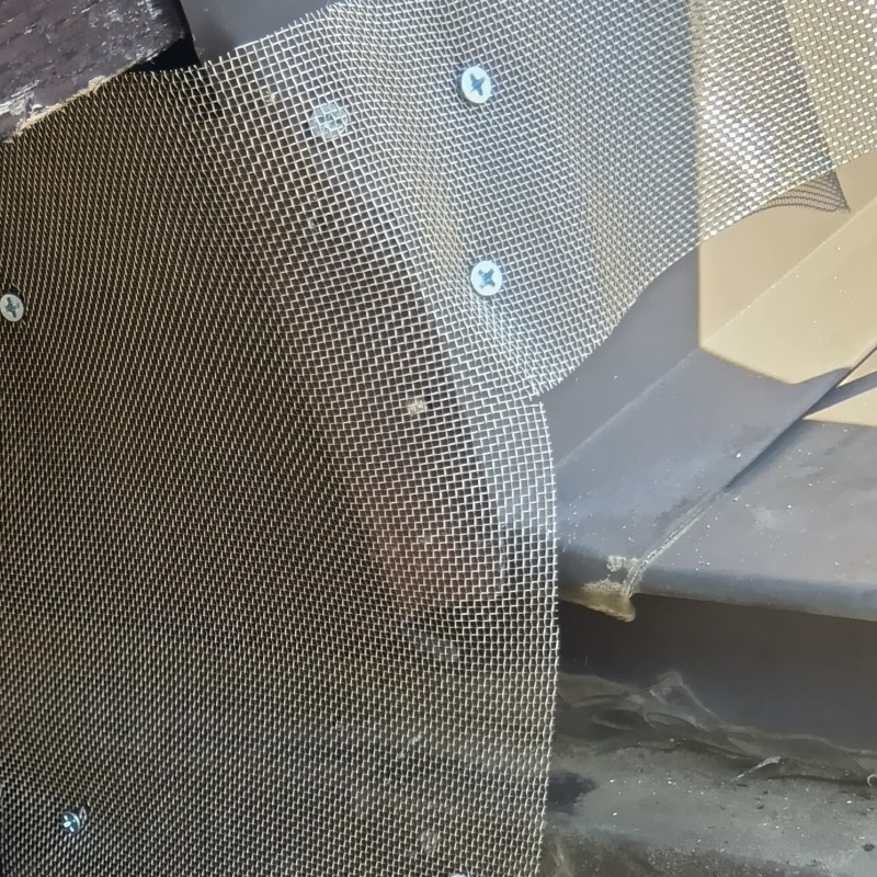 ハクビシンの侵入口をふさいだ様子