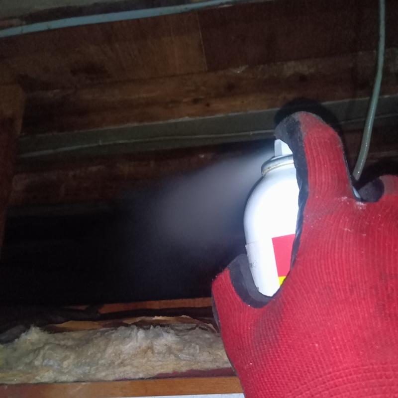 天井裏に忌避剤を散布