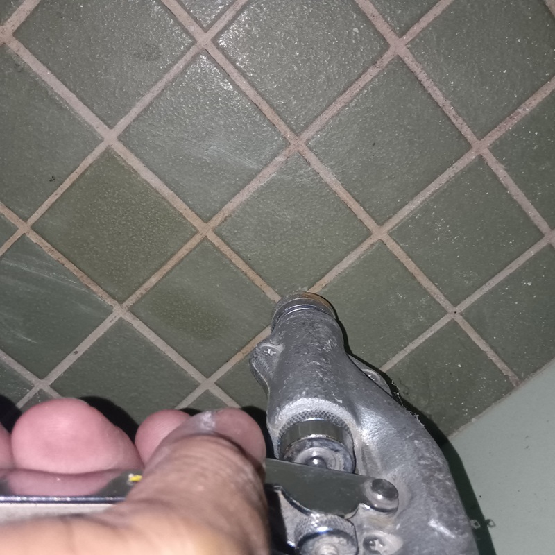 玄関床に駆除剤を注入