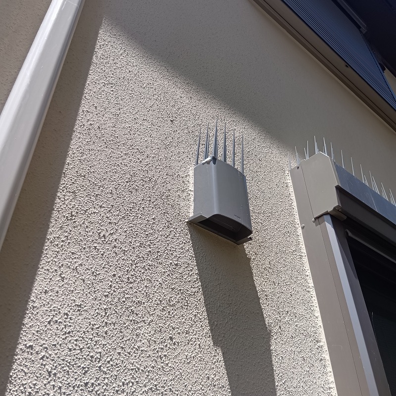 外壁まわりに設置した剣山