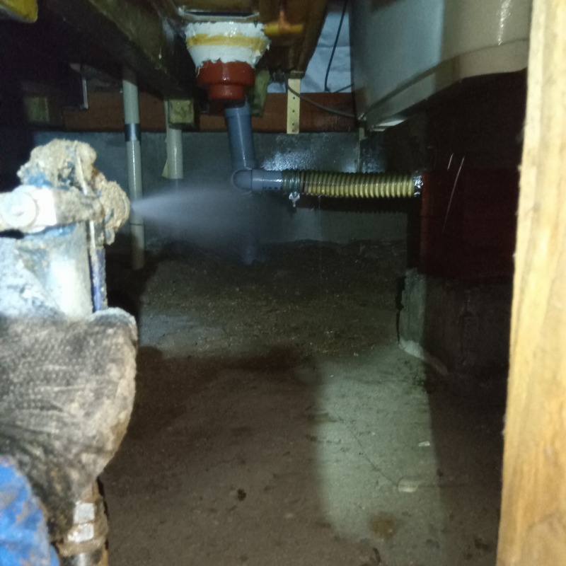 床下の地面や基礎部分にシロアリ駆除剤を散布