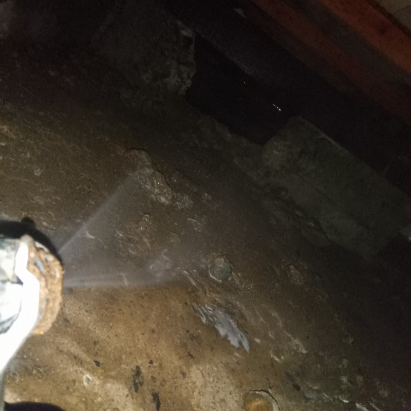 床下の地面に防蟻剤を散布