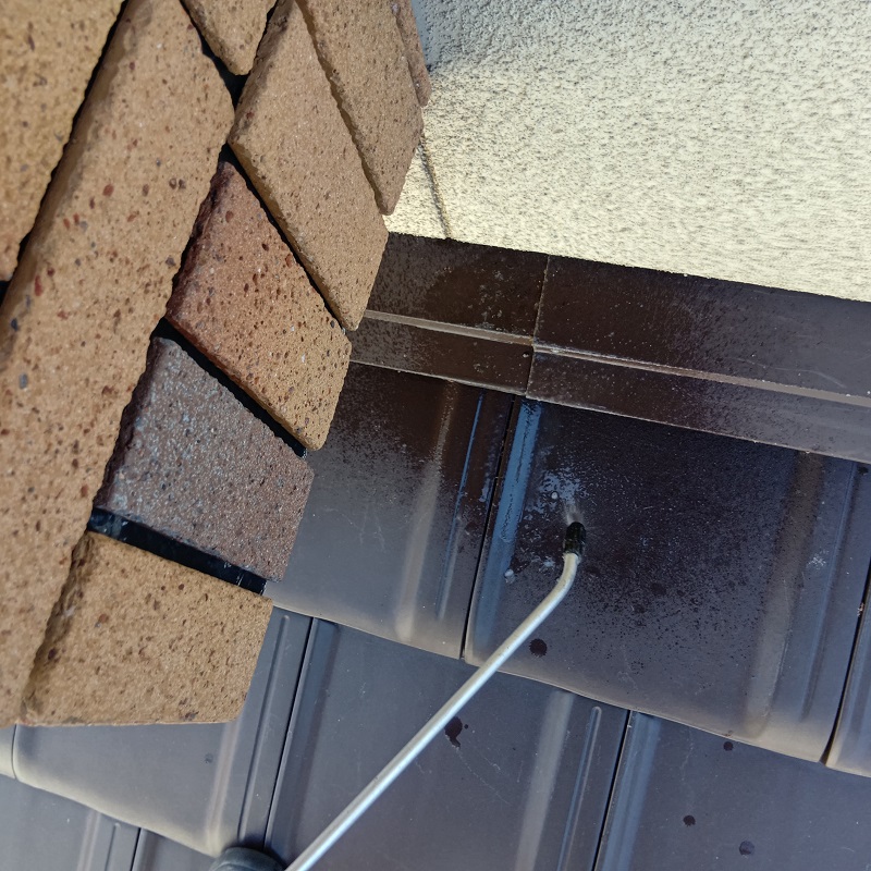 屋根のフン害箇所を清掃