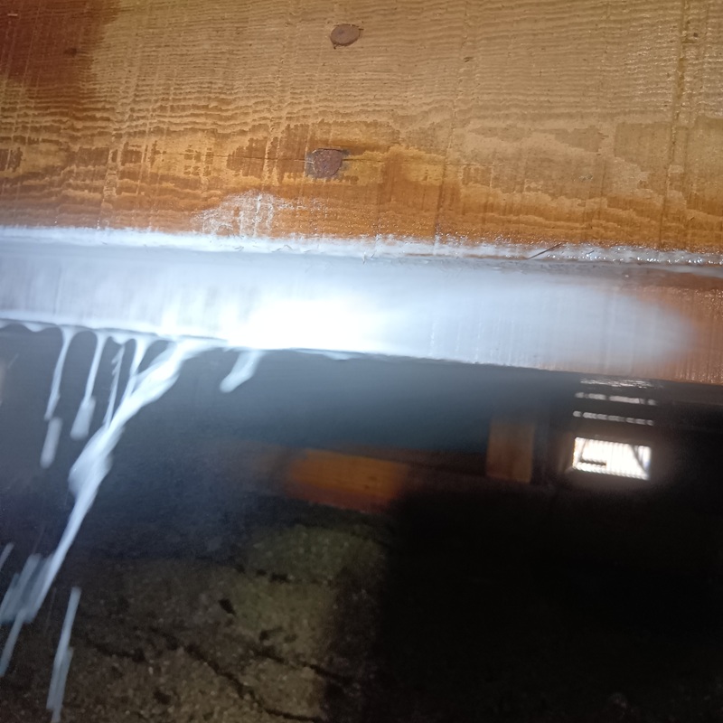 床下木部処理の様子