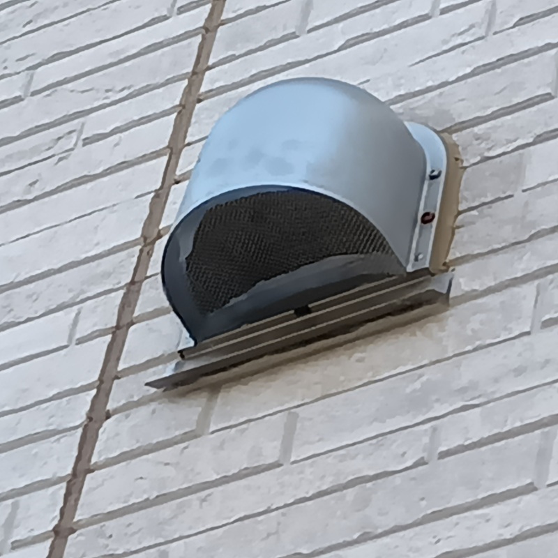 排気口を封鎖した様子