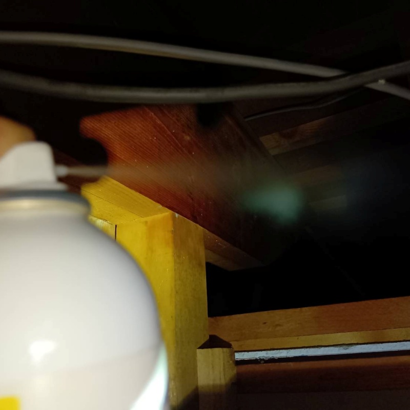 忌避スプレーを散布