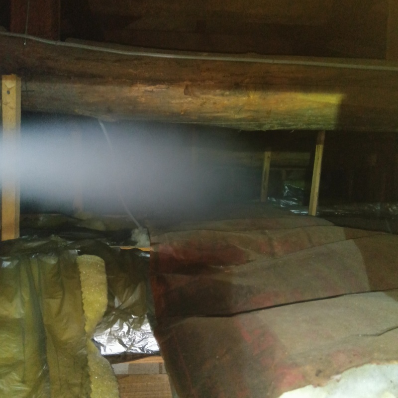 忌避スプレーを散布