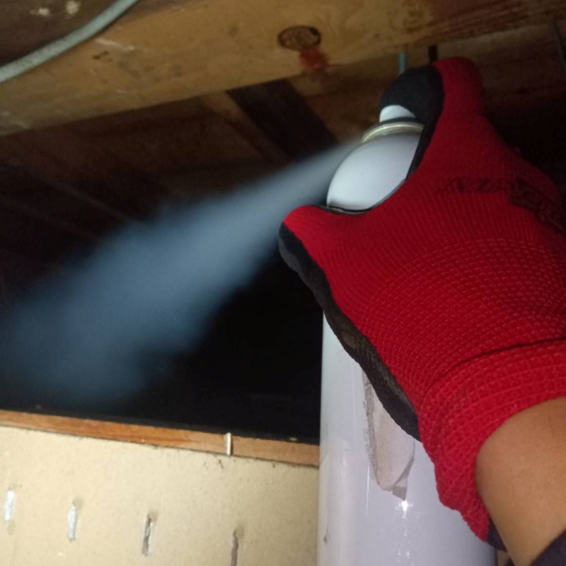 忌避スプレーを散布