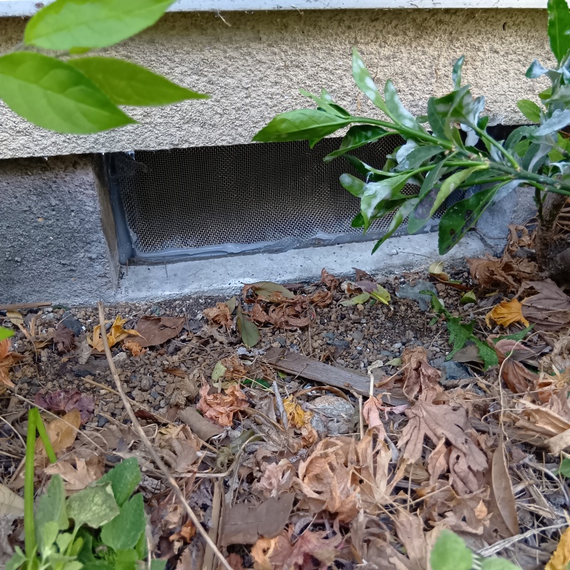 床下換気口のすき間を封鎖