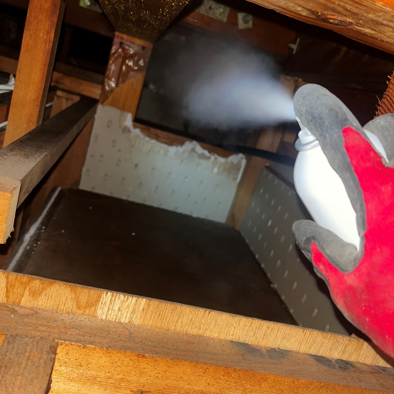 忌避スプレーを散布