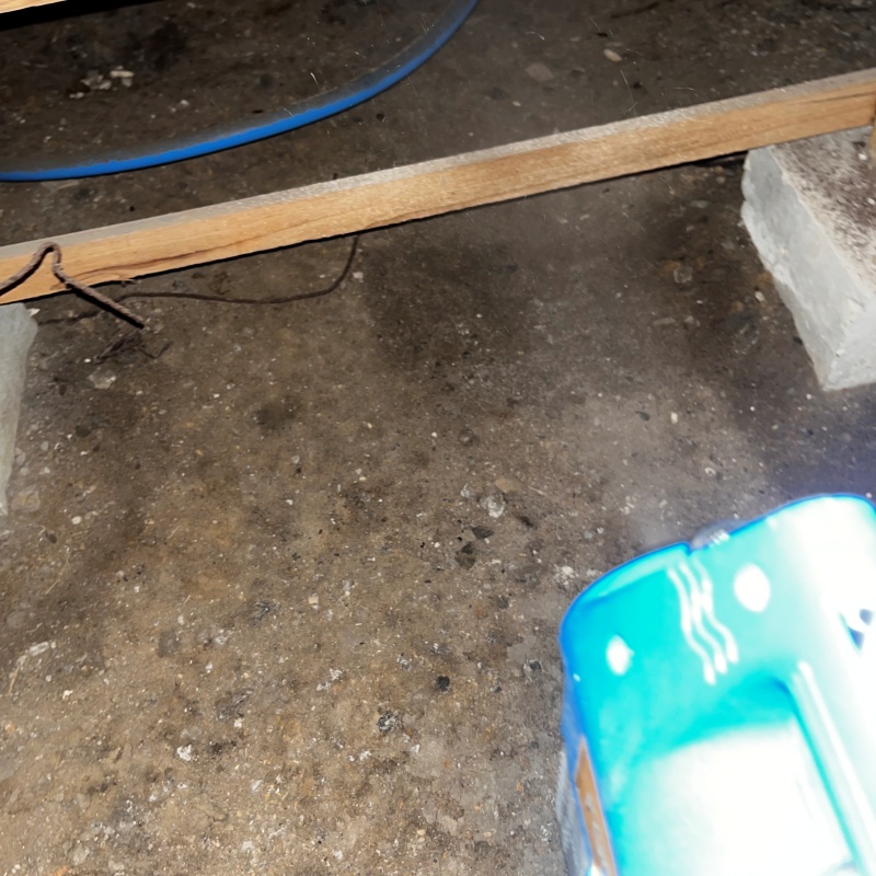 床下に噴霧器で薬剤を散布