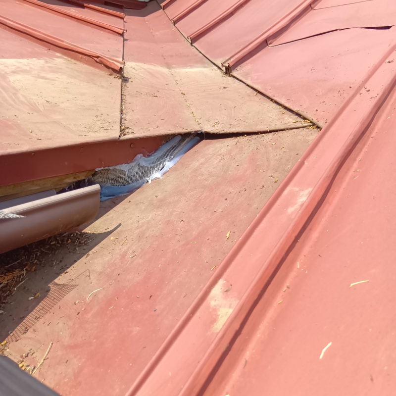 屋根のすき間を封鎖