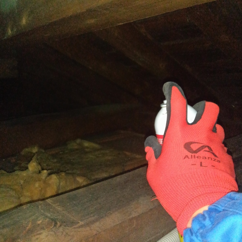 忌避スプレーを散布