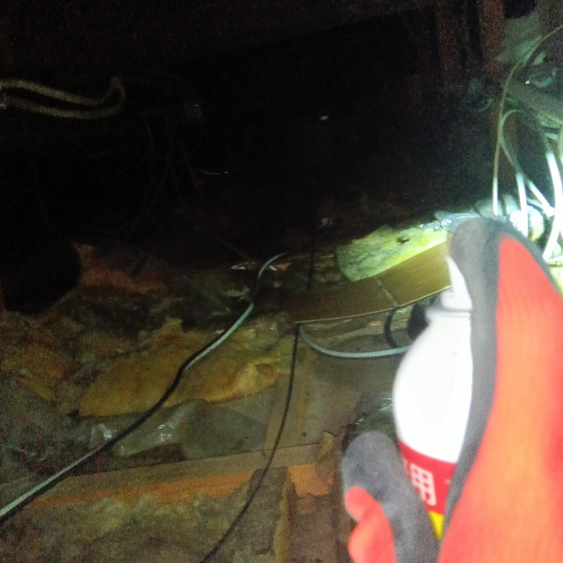 忌避スプレーを散布