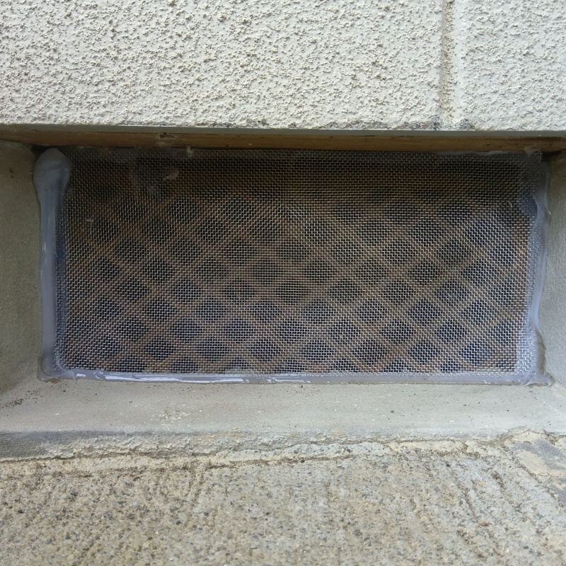 床下換気口を封鎖