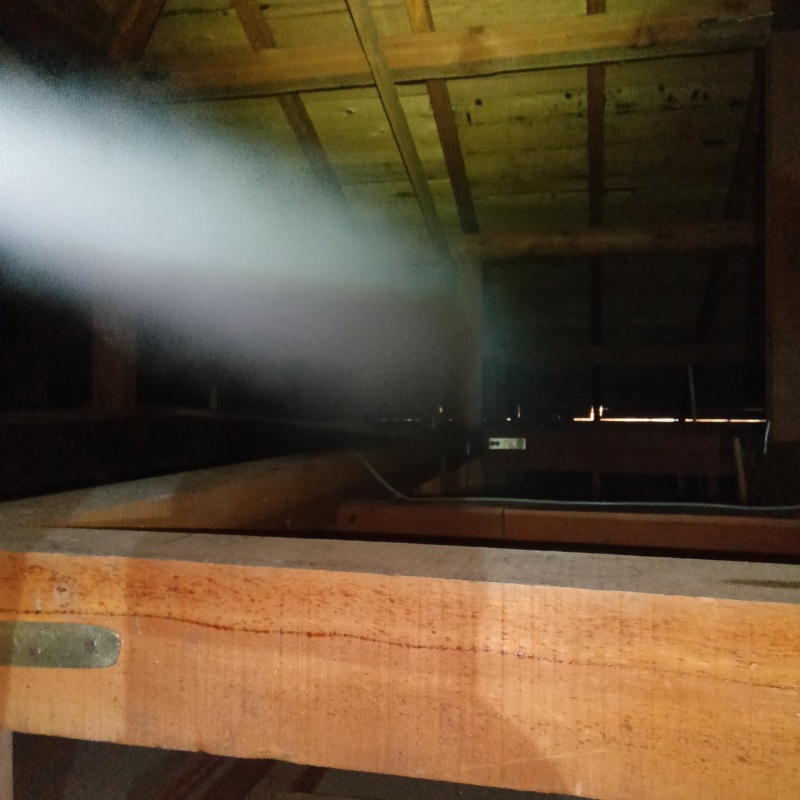 屋根裏に忌避スプレーを散布