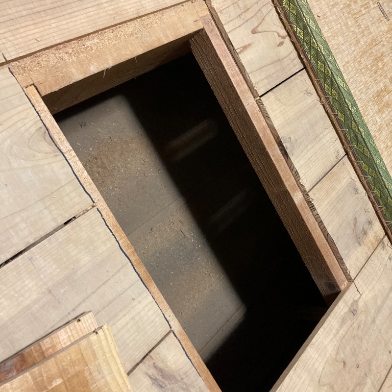 畳下の床を切り抜いた様子