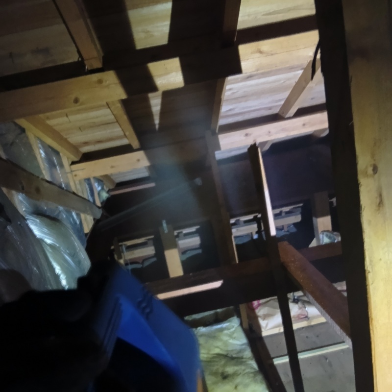 屋根裏に除菌・消臭剤を散布