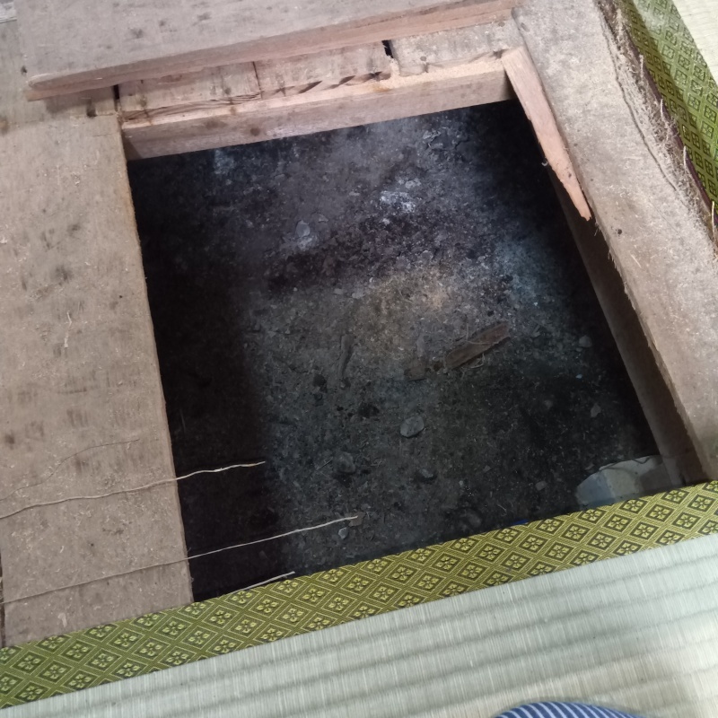 畳下の床を切り抜いた様子