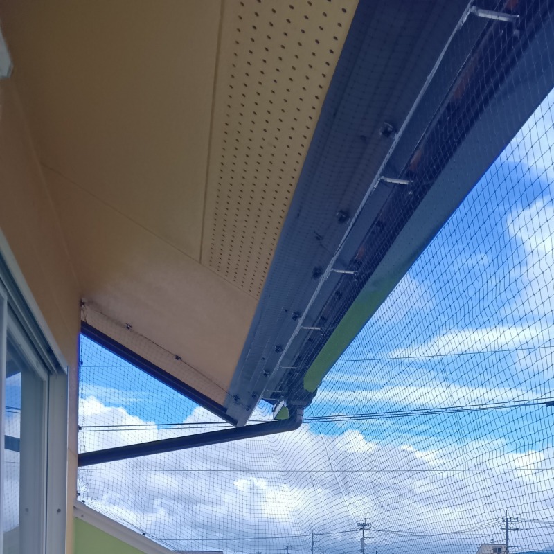 ベランダに設置した防鳥ネット