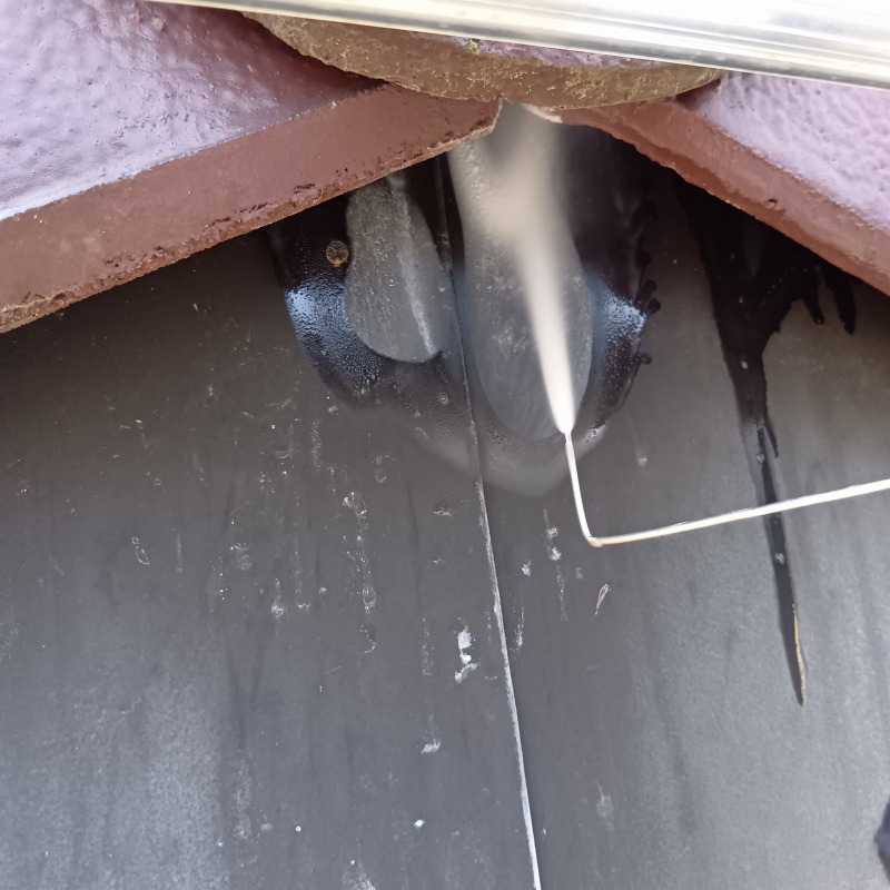 軒天のフン汚れを清掃・除菌