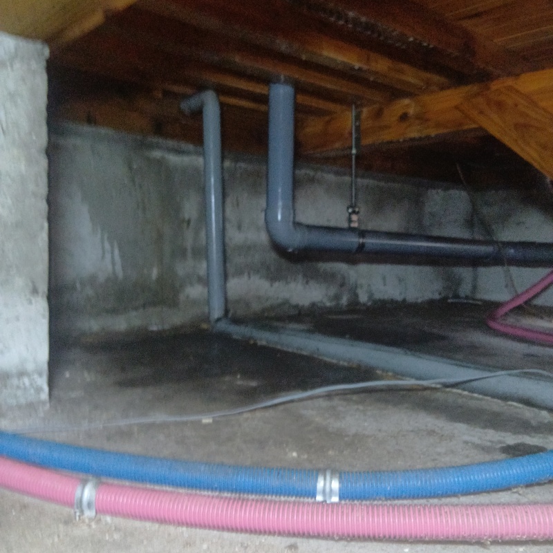 床下の土壌処理が完了した様子