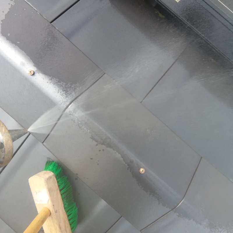 屋根のフン害を清掃・除菌