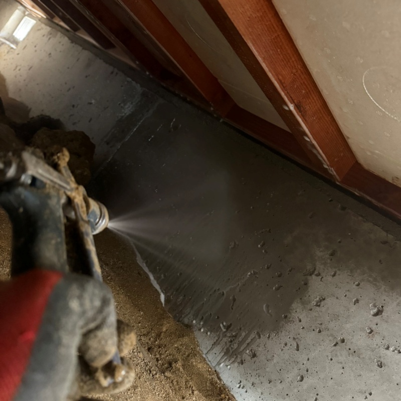 土台付近にシロアリ駆除剤を散布