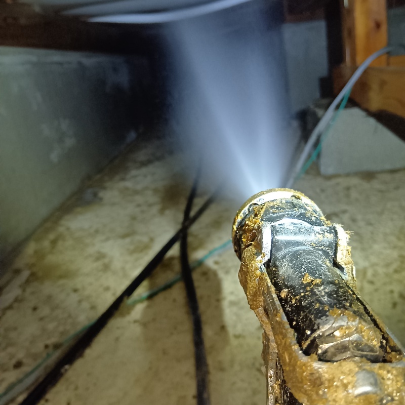 床下の建材にシロアリ駆除剤を散布