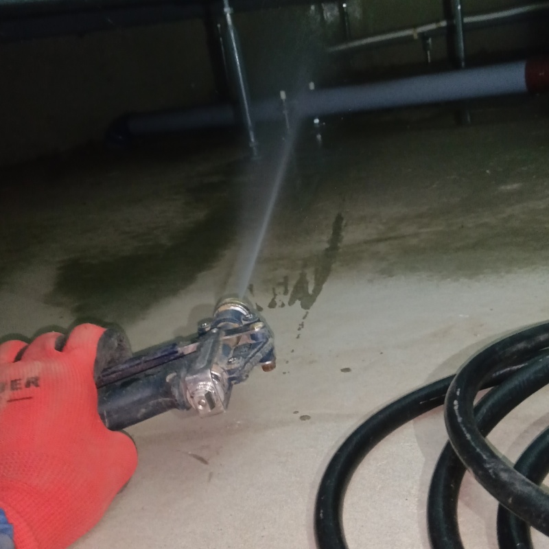 床下の木部に防蟻剤を散布