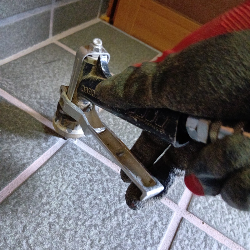 床に穴を開けてシロアリ駆除剤を注入