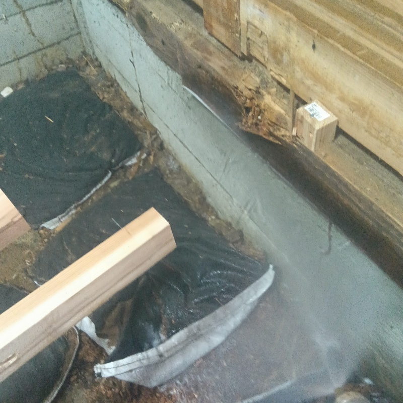 建物外周にシロアリ駆除剤を散布