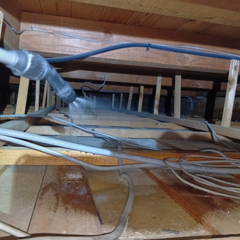 殺虫剤を屋根裏に散布