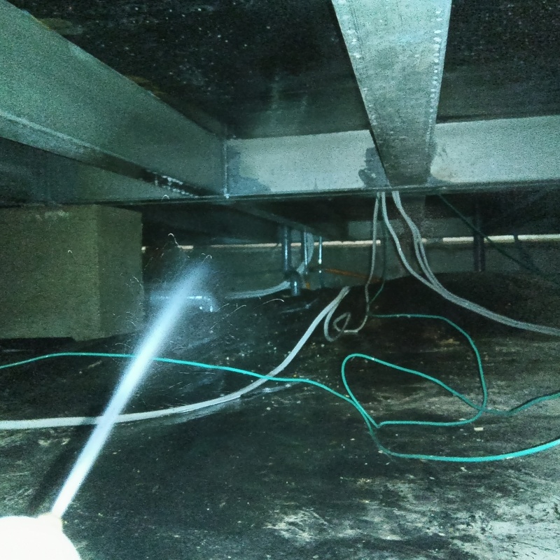 床下の建材に防蟻剤を散布