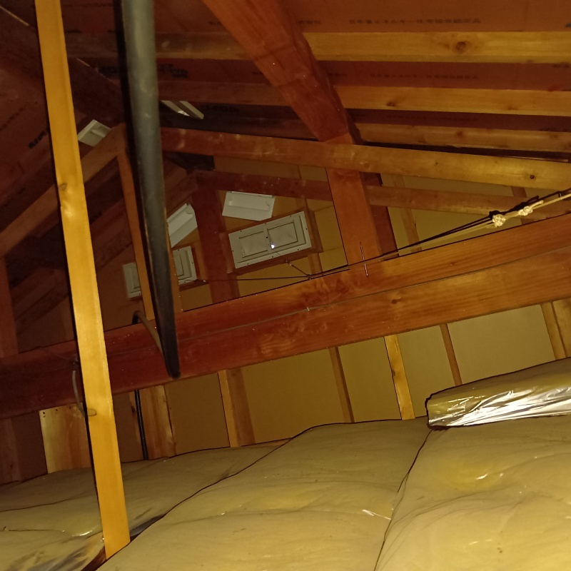 問題があった屋根裏の様子