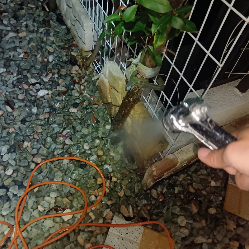 建物の外周に防蟻剤を散布