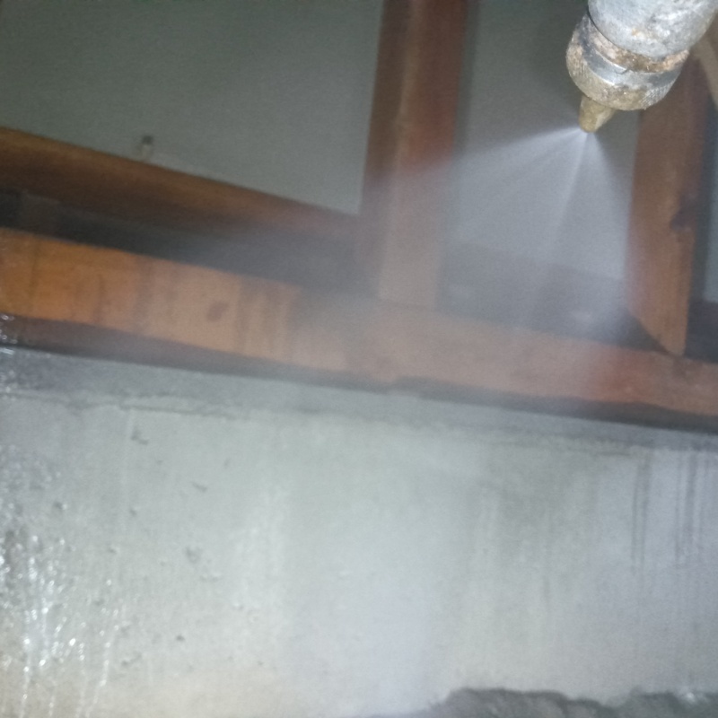 床下の土台付近に防蟻剤を散布