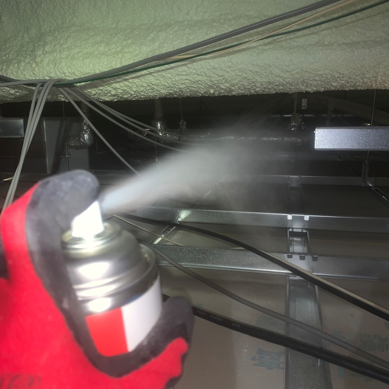 殺虫剤をスプレー